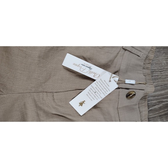 Belle‎ Poque Beige XL Shorts Cotton Stretch Women's Retro Beach Cuffed NWT - Picture 9 of 9